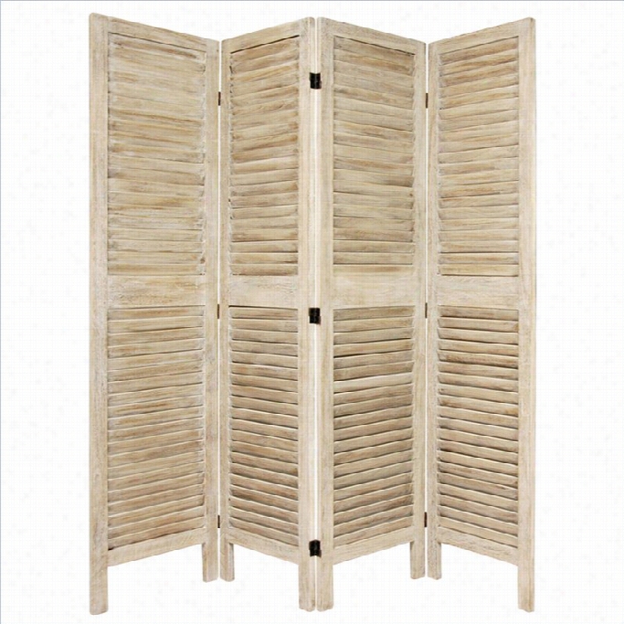 Oriental Furniture Atll Clazsic Venettian 4 Panel Room Divider In White