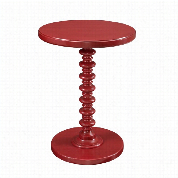 Powell Furniture Rond Spindle Accent Table In Red