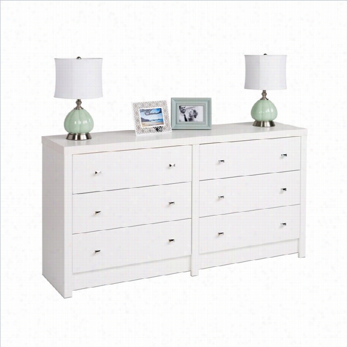 Prepac Calla 6-drawer Dresser In White Laminate