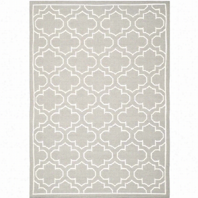 Safavieh Dhurries Grey Cotemporary Rug - 4' X 6'