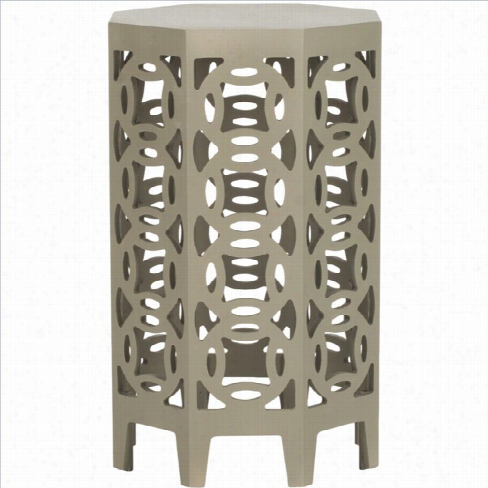 Safavieh Garion Bayur Wood Side Table In Pearl Taupe