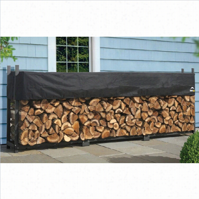 Shelterlogic 12' Ultimate Irewood Rack With Cover In Black