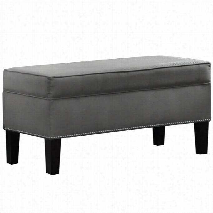 Skyline Furniture Sttorage Ben Ch With Pewter Buttons In Charcoal