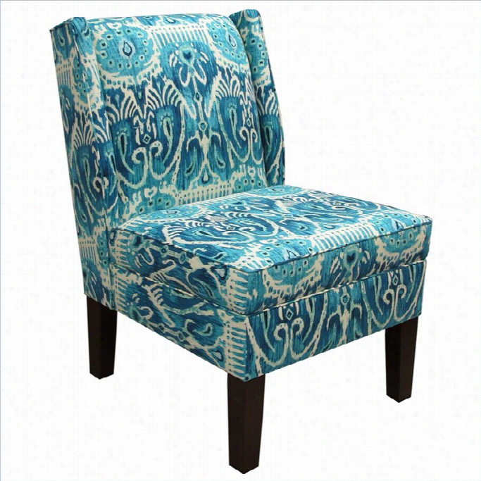 Skyline Furinture Wingback Slipper Chair In Blue