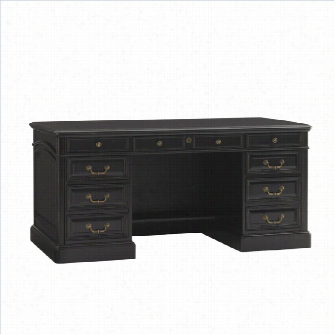 Slign Breckenridge Broadmoor Pedesta Ldesk In Weathered Black