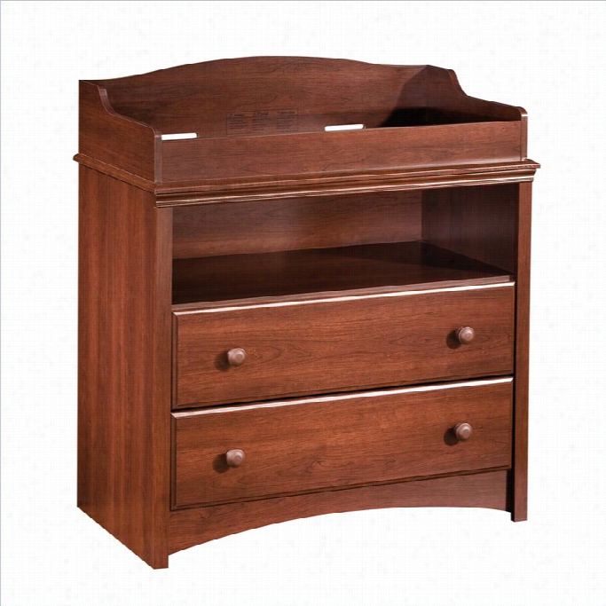 South Shoresweet Morning Wood Changing Table In Royal Cherry Polish