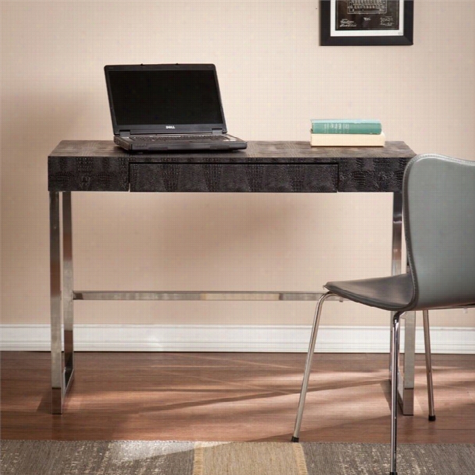 Southern Enterpri$es Vviienne Reptilec Ontemporary Desk In Black