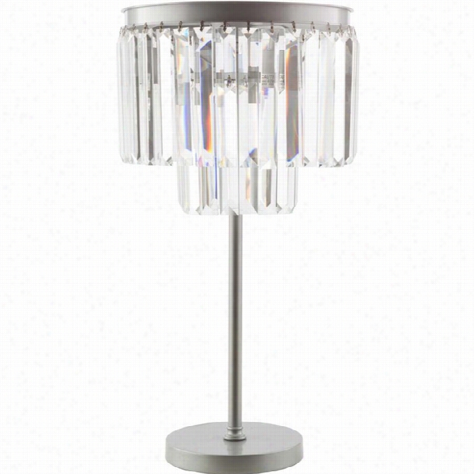 Surya Luana Iron Table Lamp In Silver