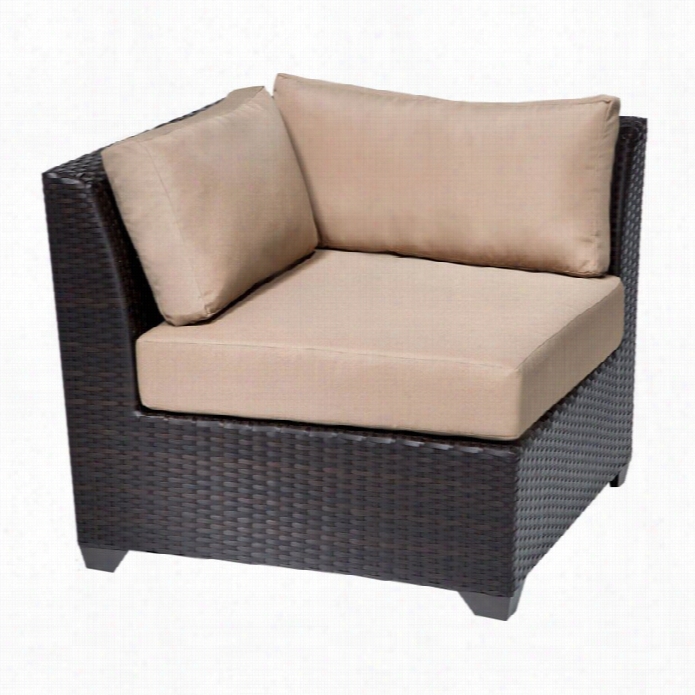 Tkc Barbados Outdoor Wcuker Corner Chair In Wheat