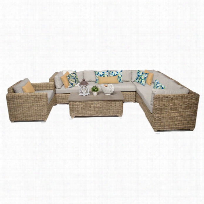 Tkc Cape Cod 8 Piec Eoutdoor Wicke R Sofa Set In Beige