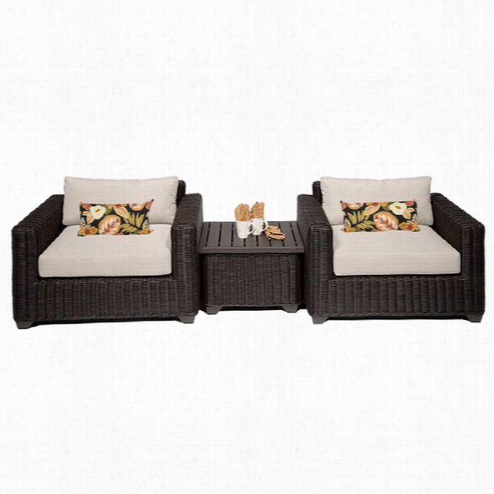 Tkc Venice 3 Drama  Outdoor Wicker  Sofa Set In Beige