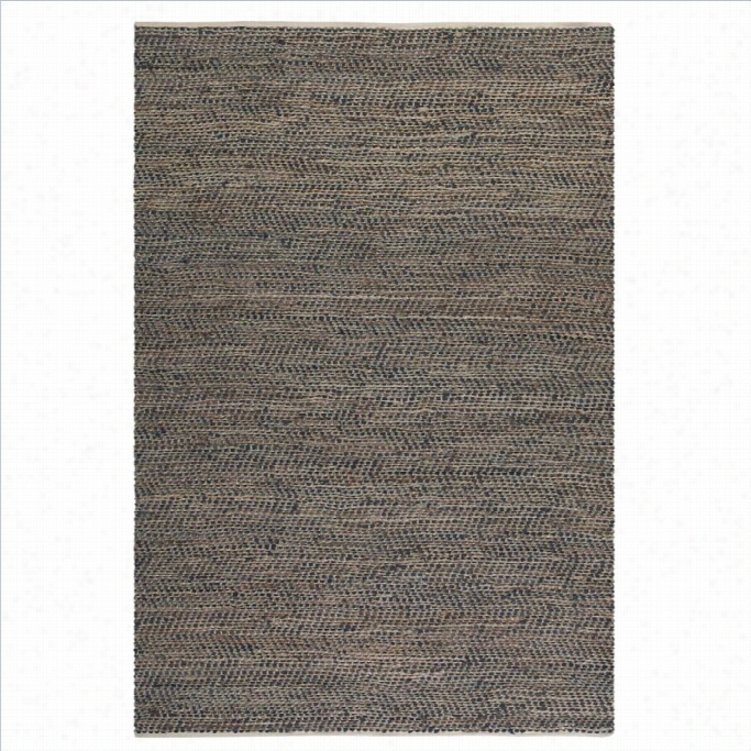 Utermost Tobais Rescued Leather And Hemp Rug In Brown-5 Ft  X 8 Ft
