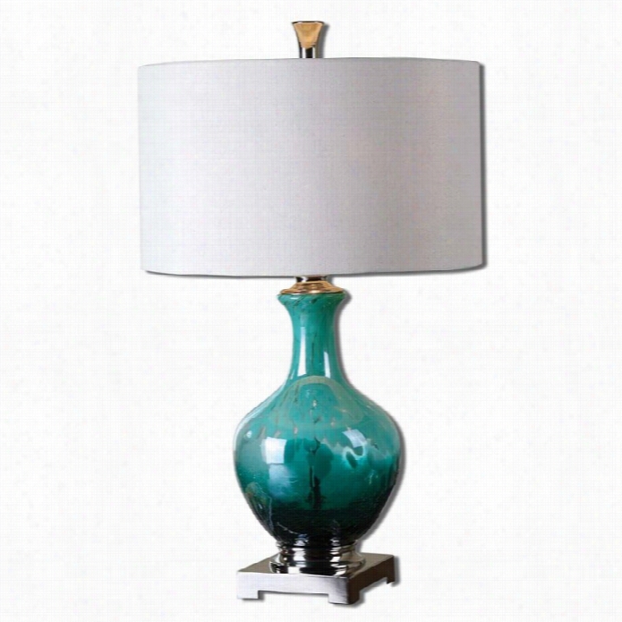 Uttermost Yvonne Green Blue Glass Table Lamp