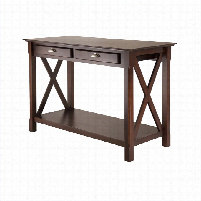 Winsome Xoka Console Table With 2 Drawers In Cappucccino Finish