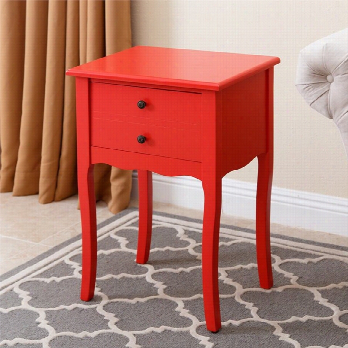 Abbyson Living Basil End Table In Red