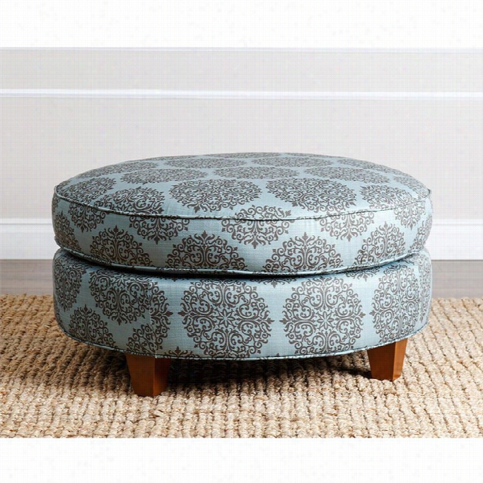 Abbyson Living Rorg Fabric Round Ottoman In Floral Tea L