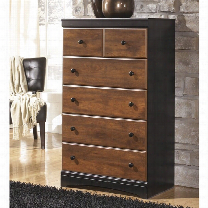 Ashley Aimwell 5 Drawer Forest Chesy In Brown