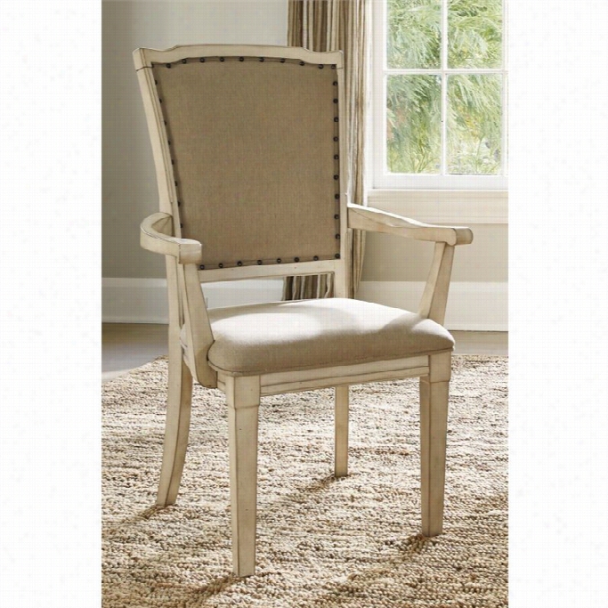 Ashley Demarlos Upholstered Dining Arm Chair In Parc H Ment White