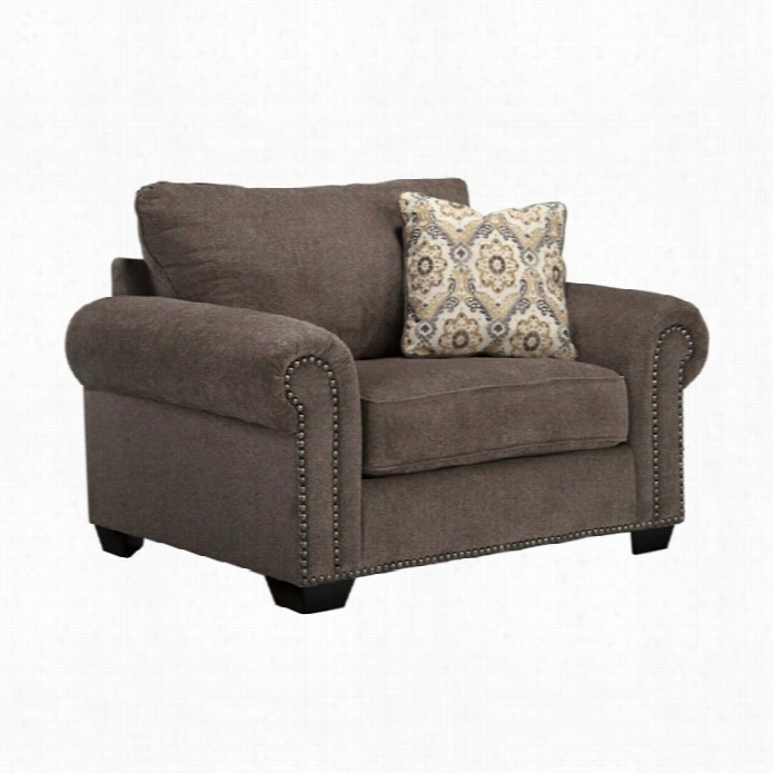 Ashle Emelen  Oversized Fabric Accent Chair In Alloy