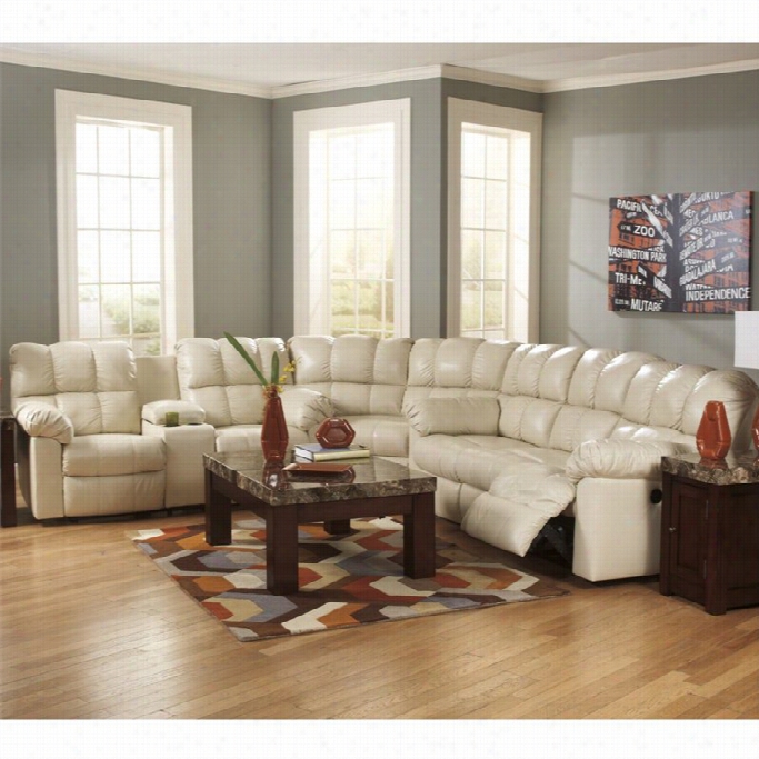 Ashleey Furniture Kennard 3 Piece Leather Powerr Eclining Sctionsl In Cream