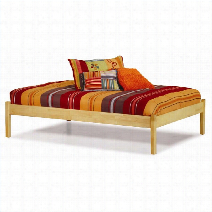 Atlantic Furniture Conc Ord Platform Bed With Trudle In Natural Maple