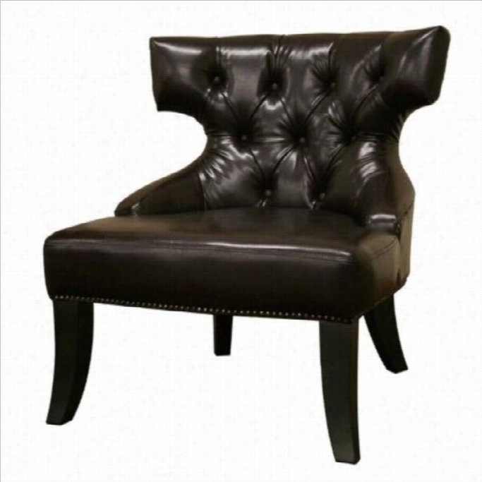 Baxton Stjdio Leather Tufted Lounge Chair In Brown
