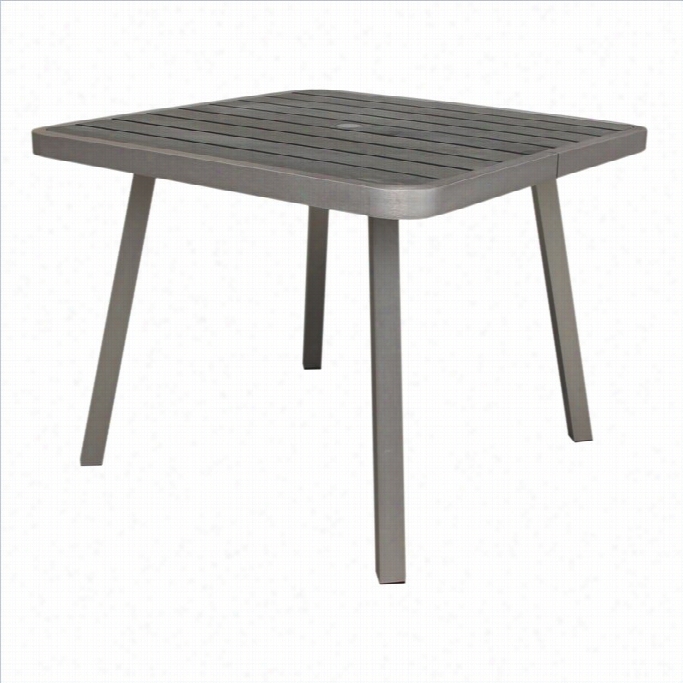 Boraam Fre Sca Square Polylumber Dining Table In Solid Brushed Aluminum