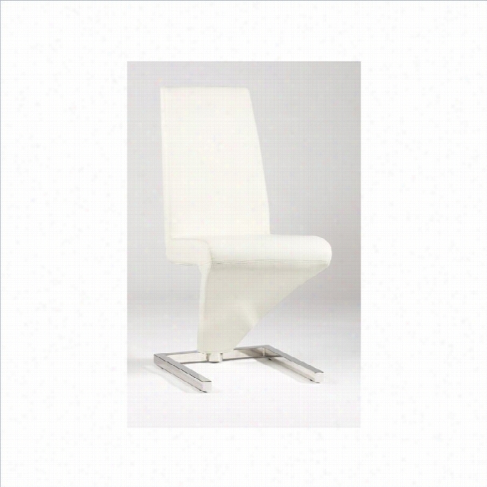 Chintaly Sabrina Dining Chair In White Upholstery