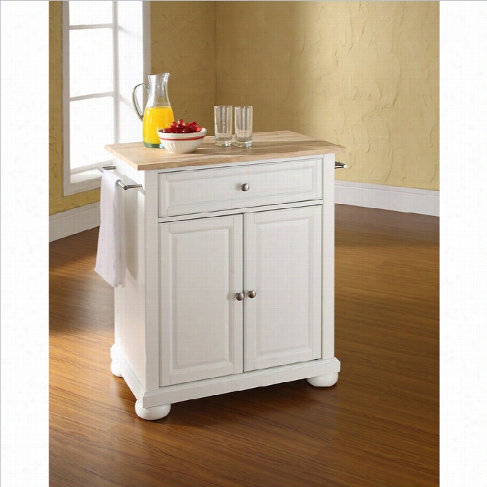 Crosley Furniture Alexandria Natural Wood Top K1cthen Island In White