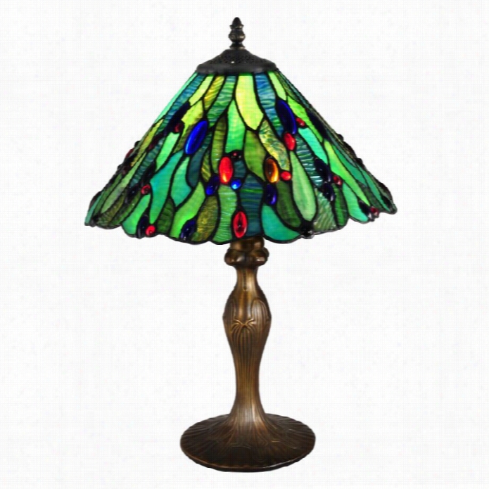 Dale Tiffany Jeweled Leaf Table Lamp