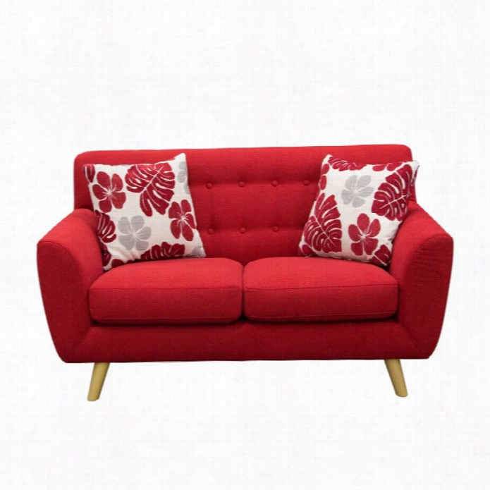 Diamond Sofa S Carlett Fabric Loveseat In Rouge Red