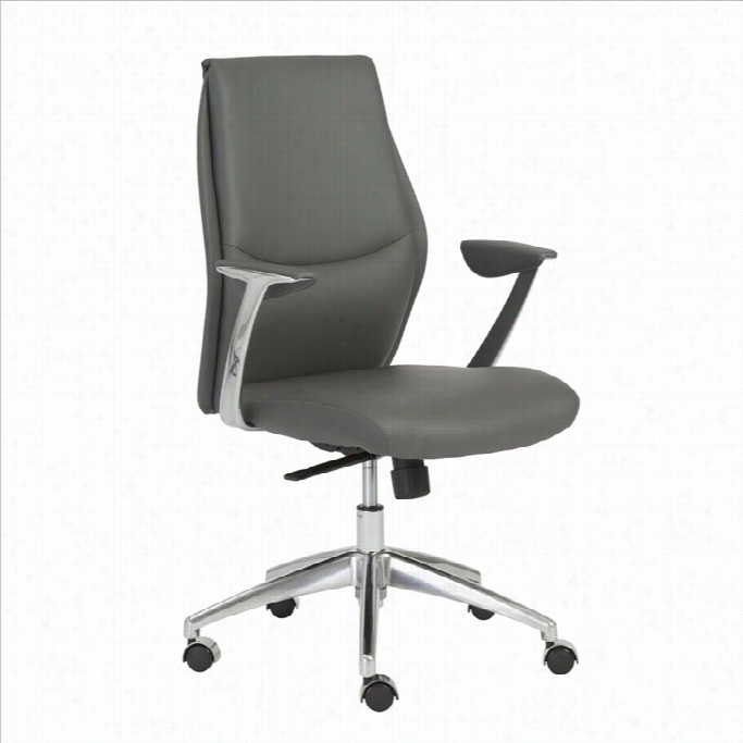 Eurostyle Crosby Low  Again Off Ic Chair In Gray