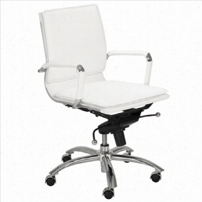 Eurostyld  Gunar Pro Low Back Charge Chair In White/chrome