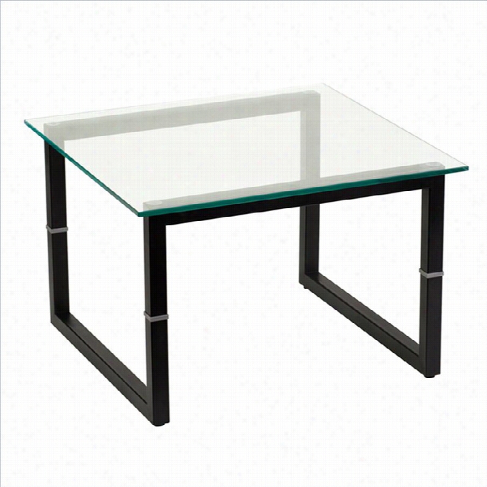 Flash Furniture Glass End Table In Black