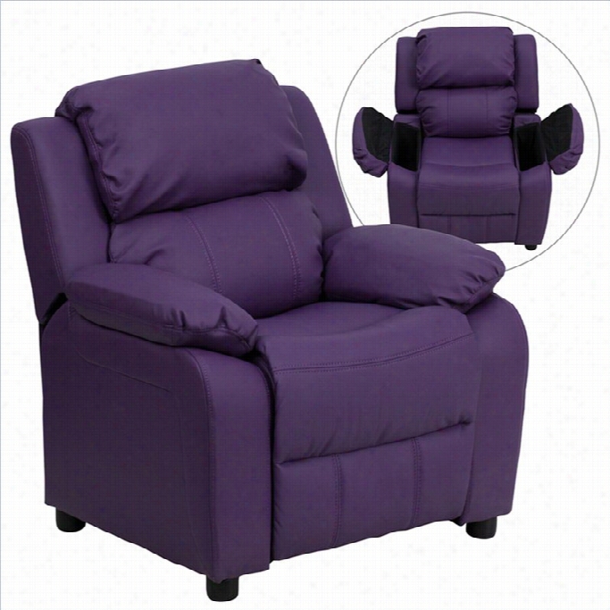 Flash Furniture Heavily Padded Kids Recliner In Purple