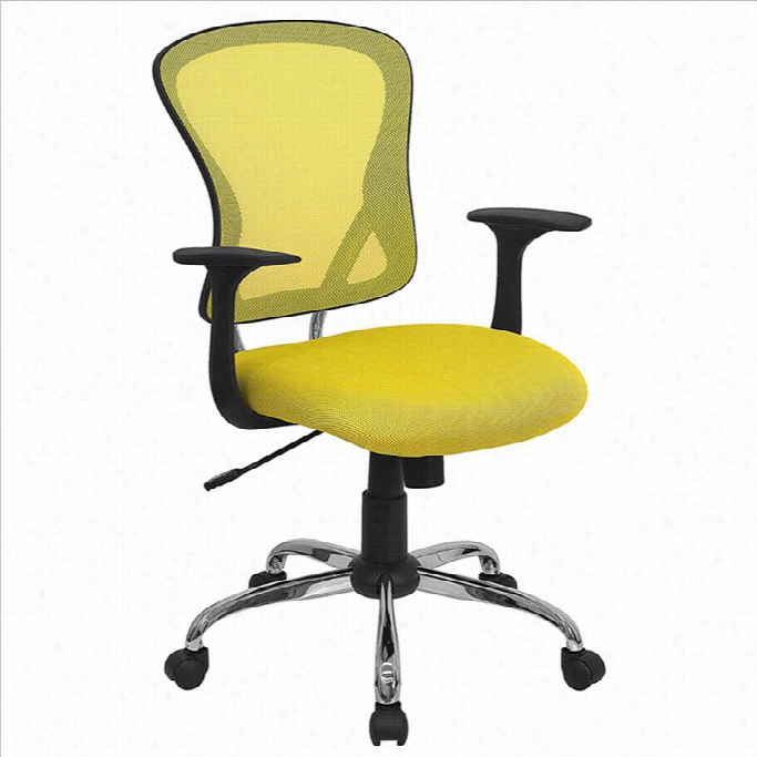 Flash Furnitrr Mdi Back Mesh Office Chair  In Yellow