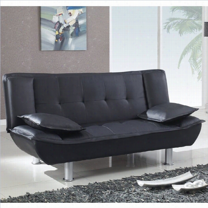 Global Furniture Usa Sb012 Convertible Sofa In Black Pvc