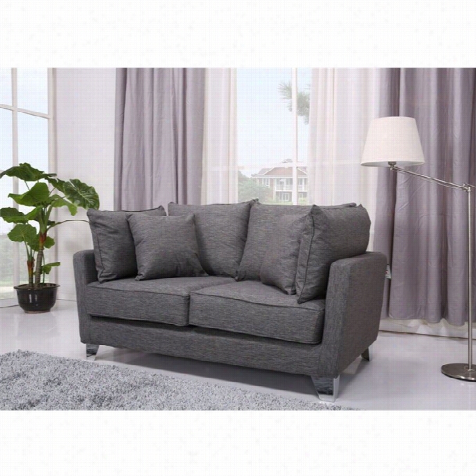 Gold Sparrow Leington Fabric Loveseat In Gray