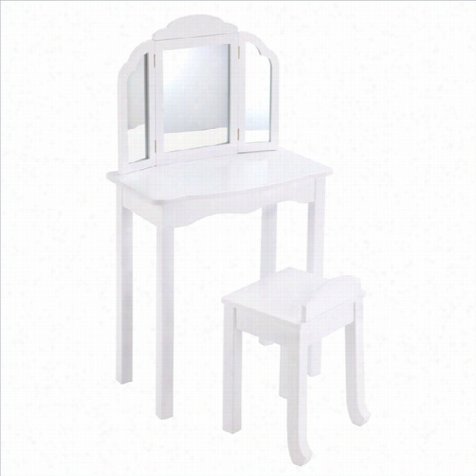 Guidecraft Expressions Vanity And Stool In White