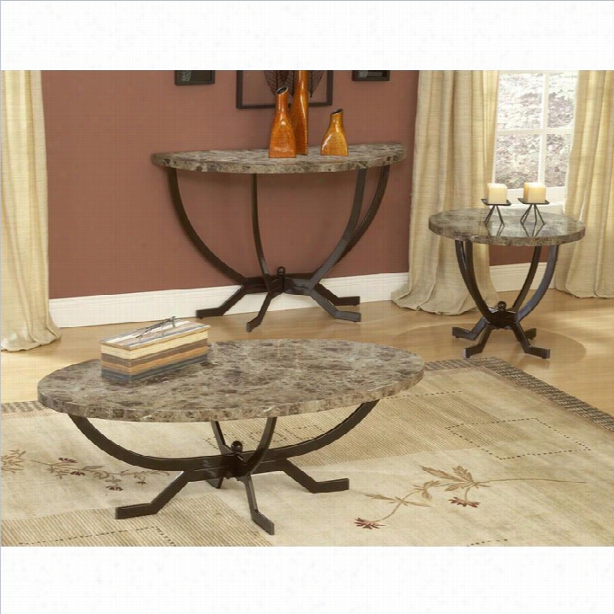 Hillsdale Monaco Faux Marlbe 3 Piece Coffee Table Set I N Espresso