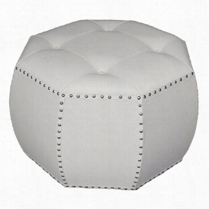 International Caravan Octagonal Tufted Ind Oor Ottoman In Natural