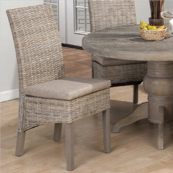 Jofrab Kubu Rattan Dining Chair In Dirftwood Burnt Grey (set Of 2)