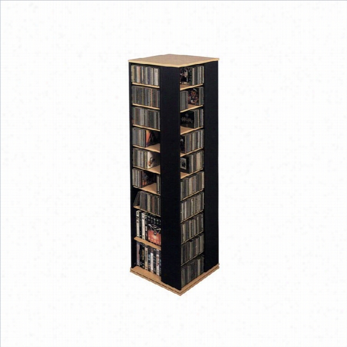 Leslie Dame 62  Cd Dvd Spinning Ttower In Black Upon Oak Trim