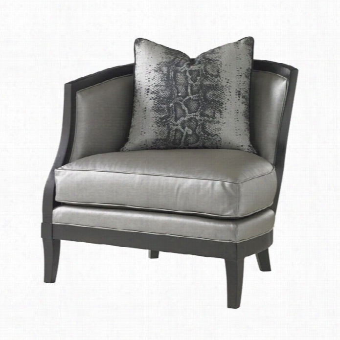 Lexinton Carrera Wreath Leather Arm Accnt Chair In Greystone