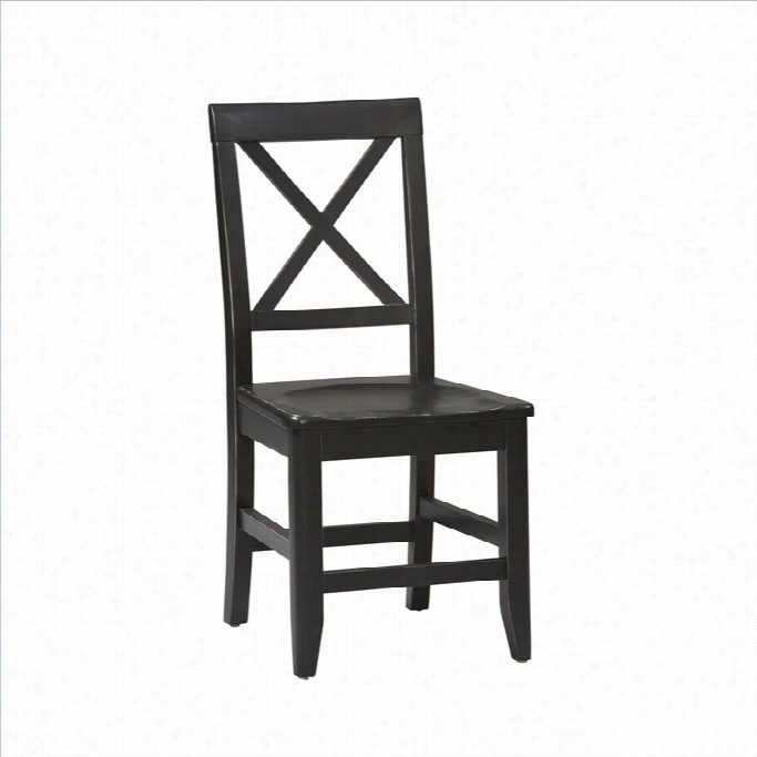 Linon Anna Dining Chairr In Distressed Antique Black