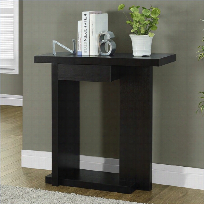 Monarc Consolee Accent Table In Rich Cappuccino