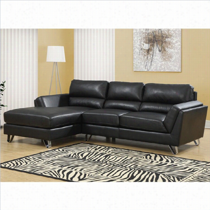 Monarcu Leathr Sofa Lounger  In Black