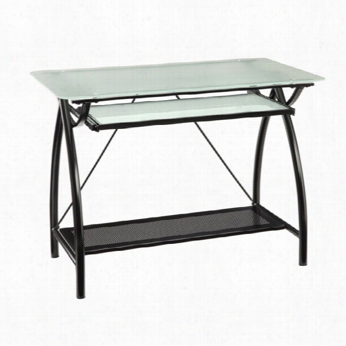 Office Star Osp Designs Glass Computer Desk In Black