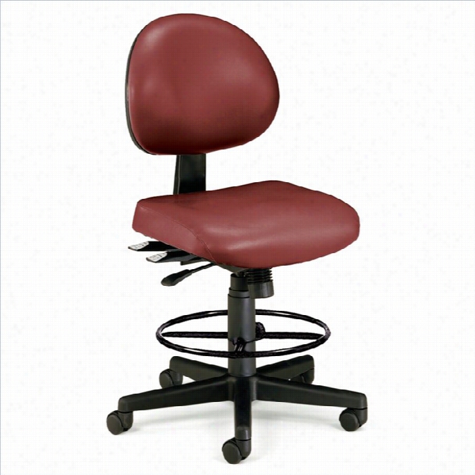 Ofm 24 Hour Task Drafting Office Chairw Ith Drafting Kit In Wine