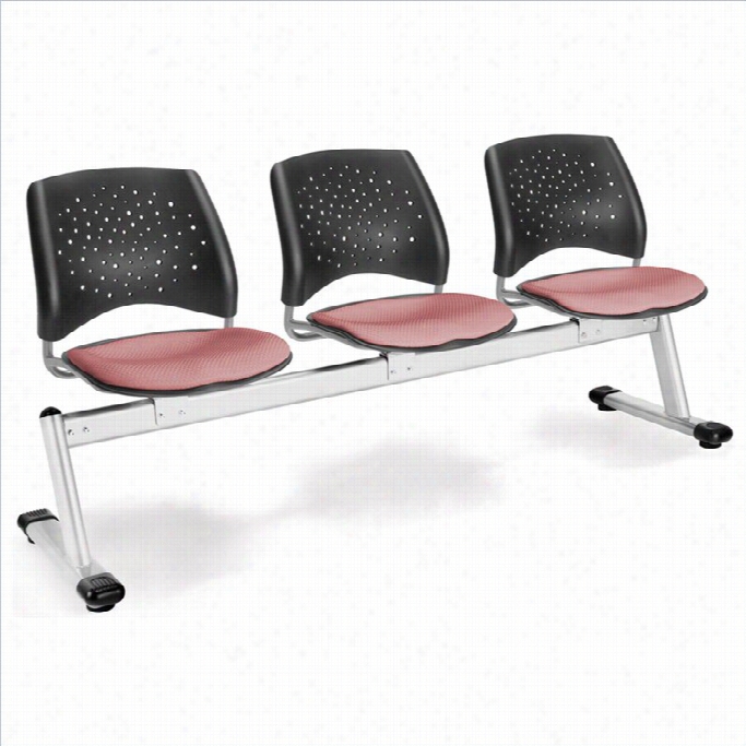 Ofm Star 3 Beam Seating With Seats In Corral Pink